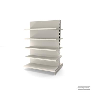 Ihr individuelles Gondelregal | H 180 cm | B 125 cm | T 2x 47 cm | 8 FB T 37 cm | RAL 9001 | Artikelnummer: AFGR-125-180-47-8-37-J