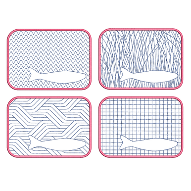 Filzies Fische - Untersetzer | 13 x 18 cm Stickrahmen | Artikelnummer: 1047-8461-6567