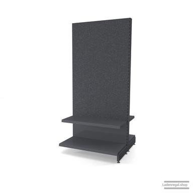 Ihr Gondelregal mit Lochrückwand | H 210 cm | B 100 cm | T 2x 47 cm | 2 FB T 37 cm  | RAL 7015 | Artikelnummer: AFGR-100-210-47-2-37-LRW-S