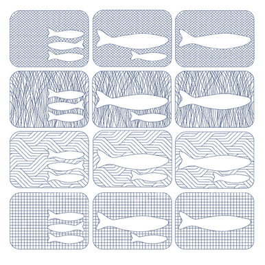 Quilties Fische -Untersetzer  | 20 x 30 cm Stickrahmen | Artikelnummer: 8247-7013-3760