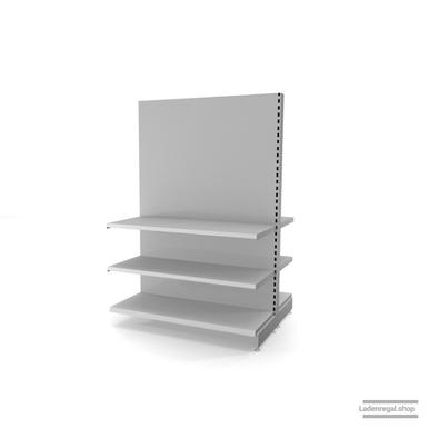 Ihr individuelles Gondelregal | H 180 cm | B 125 cm | T 2x 47 cm | 4 FB T 47 cm | RAL 7035 | Artikelnummer: AFGR-125-180-47-4-47-L