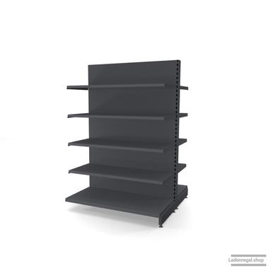 Ihr individuelles Gondelregal | H 180 cm | B 125 cm | T 2x 57 cm | 8 FB T 47 cm | RAL 7015 | Artikelnummer: AFGR-125-180-57-8-47-S