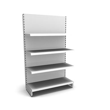 Gondelkopfregal | H 160 cm | B 100 cm | T  37 cm | 3 FB T 37 cm | RAL 7035 | Artikelnummer: GK-160-37-3-37-L