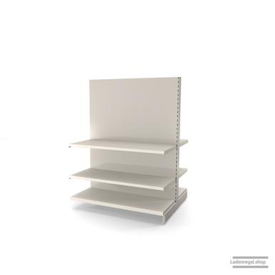 Ihr individuelles Gondelregal | H 160 cm | B 125 cm | T 2x 47 cm | 4 FB T 47 cm | RAL 9001 | Artikelnummer: AFGR-125-160-47-4-47-J