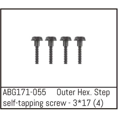 Absima Outer Hex. Step Self-Tapping Screw M3*17 (4) #ABG171-055 | Für Fist Step Modelle | Artikelnummer: ABG171-055