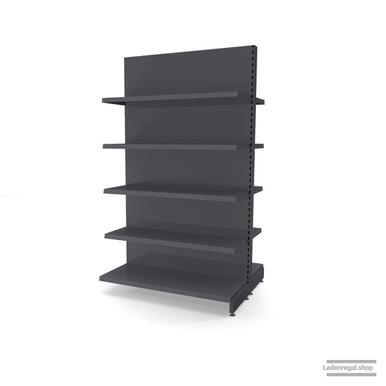 Ihr individuelles Gondelregal | H 210 cm | B 125 cm | T 2x 47 cm | 8 FB T 37 cm | RAL 7015 | Artikelnummer: AFGR-125-210-47-8-37-S