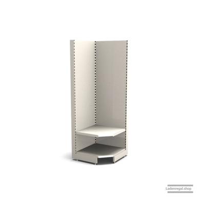 Ihre Verkaufsregal-Innenecke | H 210 cm | B 74 cm | T 47 cm | 1 FB T 47 cm | RAL 7035 | Artikelnummer: SR-74-210-47-1-47-IEK-L