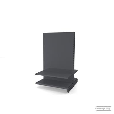 Ihr individuelles Gondelregal | H 160 cm | B 100 cm | T 2x 47 cm | 2 FB T 47 cm | RAL 7015 | Artikelnummer: AFGR-100-160-47-2-47-S