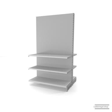 Ihr individuelles Gondelregal | H 210 cm | B 125 cm | T 2x 47 cm | 4 FB T 47 cm | RAL 7035 | Artikelnummer: AFGR-125-210-47-4-47-L