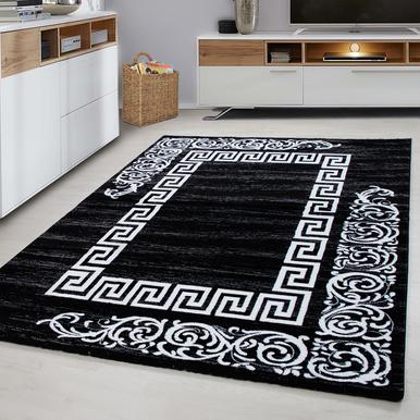 Miami Teppich 80 x 300 cm schwarz weiß |  | Artikelnummer: MIAMI803006620BLACK