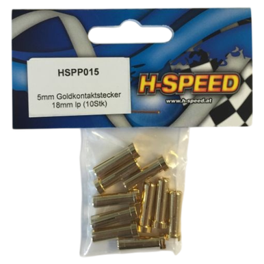 H Speed 5mm Goldkontaktstecker 18mm (10Stk) HSPP015 |  | Artikelnummer: HSPP15