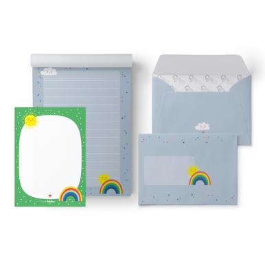 Kinder-Briefpapier und Malblock-Set: Regenbogen, Sonne + Wolke |  | Artikelnummer: 4260615913058