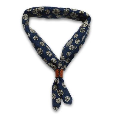 OBERWEIHER | Bandana + Leather Ring | Spirals Dark Blue | Artikelnummer: 1374-4158-2411