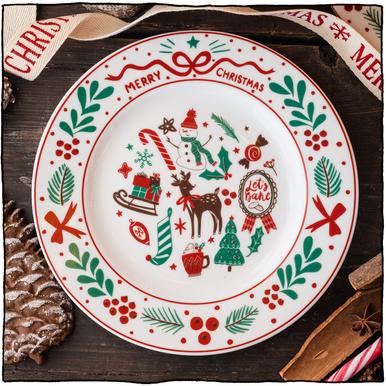 Merry Christmas Porzellan Teller | damit fühlt sich jeder Tag wie Weihnachten an | Artikelnummer: XMasPorzTeller