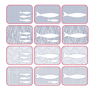 Filzies Fische - Untersetzer | 20 x 30 cm Stickrahmen | Artikelnummer: 6264-2871-6825
