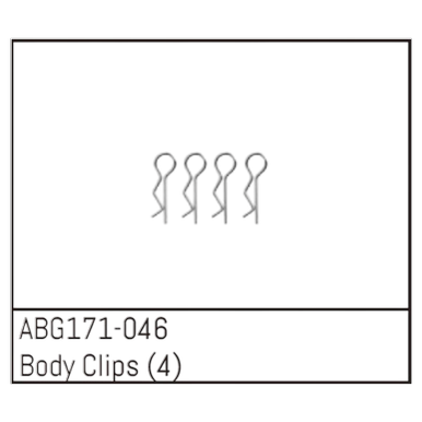 Absima Body Clips (4St) | z.b. für 1:14 Modelle von Absima | Artikelnummer: ABG171-046