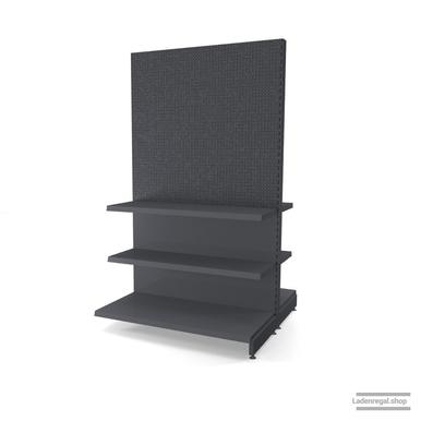 Ihr Gondelregal mit Lochrückwand | H 210 cm | B 125 cm | T 2x 57 cm | 4 FB T 37 cm  | RAL 7015 | Artikelnummer: AFGR-125-210-57-4-37-LRW-S