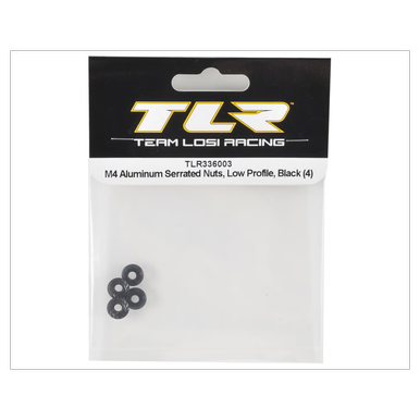 M4 Aluminum Serrated Nuts, Low Profile, Black (4) |  | Artikelnummer: TLR336003