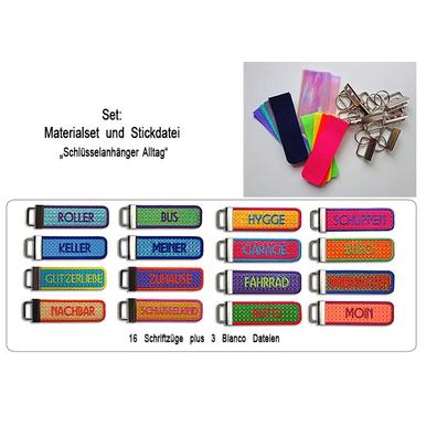 Materialset Schlüsselanhänger + Stickdatei 
