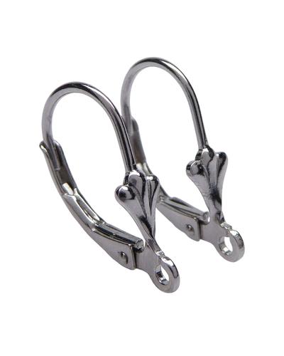 5 Paar 925 Sterling Silber rhodiniert French Leaf Klapp Brisuren 17x10mm |  | Artikelnummer: AG103