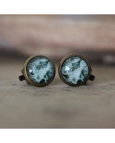 kleine Ohrclips /Waldatem/ | 10 mm Cabochon | Artikelnummer: 2011