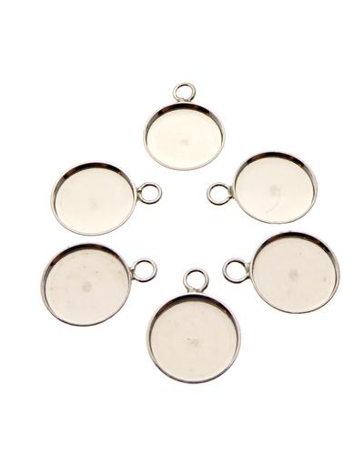 6 Stück 925 Sterling Silber Fassung Rohling 12 mm  |  | Artikelnummer: SAN8 