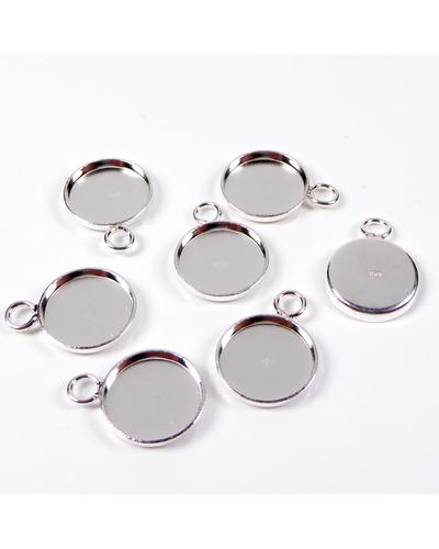 8 Stück 925 Sterling Silber Fassung Rohling 10mm zur Herstellung von Anhängern |  | Artikelnummer: SAN32