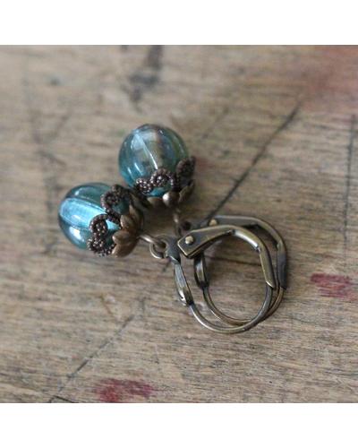 kleine funkelnde Ohrringe  | Messing und Glas | Artikelnummer: 1006