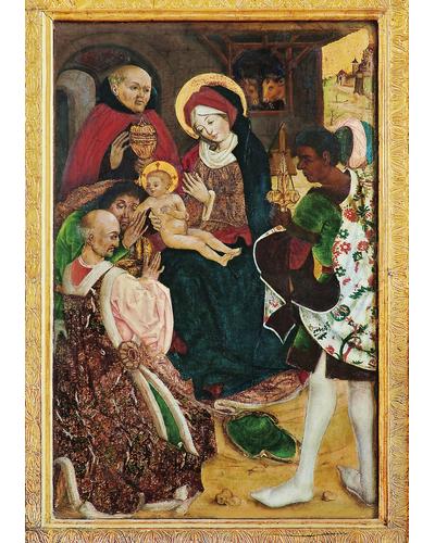 Weihnachtspostkarte Birthälm / Biertan 3 Könige | Weihnachtsbilder aus Kirchen in Siebenbürgen und dem Banat | Artikelnummer: WK-BI3 