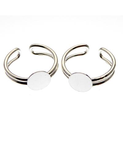 2 Stück 925 Sterling Silber Ring Rohling 7,3mm Klebepad zur Schmuckherstellung |  | Artikelnummer: SAN11