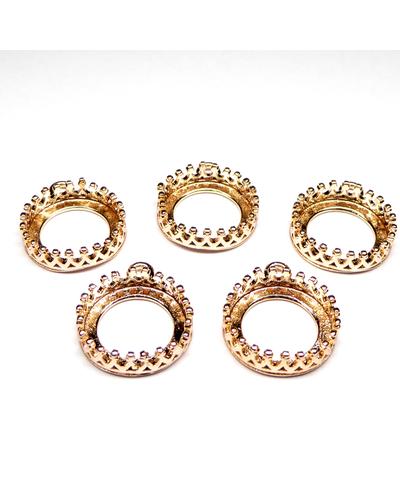 5 Stück Anhänger Rohlinge rosegoldfarben für 12mm Cabochons |  | Artikelnummer: F1