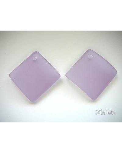 2Stk. Meerglas Anhänger quadratisch flieder |  | Artikelnummer: 865