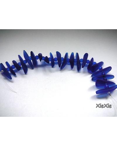 1 Strang  Meerglas Fishbone dunkelblau |  | Artikelnummer: 869