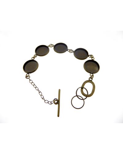 5Stück Armband Rohlinge  5x 16mm Fassungen bronzef. |  | Artikelnummer: 44801378