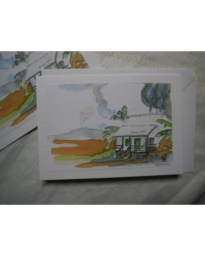 Haus in der Karibik aquarelliert, digitalisiert und als Kunstkarte fertig gestellt |  | Artikelnummer: 34-2010