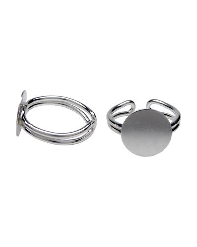 2 Stück 925 Sterling Silber Ringrohlinge 12mm Klebefläche, verstellbare Ringschiene |  | Artikelnummer: SAN47