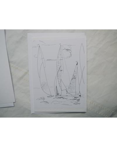 Segelboote gezeichnet, digitalisiert und als Kunstkarte fertig gestellt |  | Artikelnummer: 13-2014