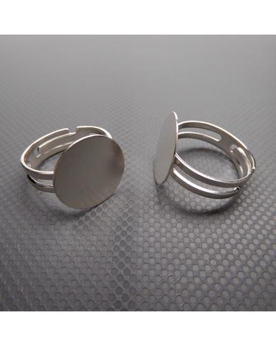 2 Stück 925 Sterling Silber Ring Rohling mit 16mm Fassung Ringgrösse verstellbar |  | Artikelnummer: SAN3