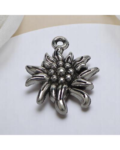 25 Stück Edelweiß Anhänger Charm, antik silberfarben, ca. 20x15mm, Schmuckanhänger für DIY |  | Artikelnummer: 810