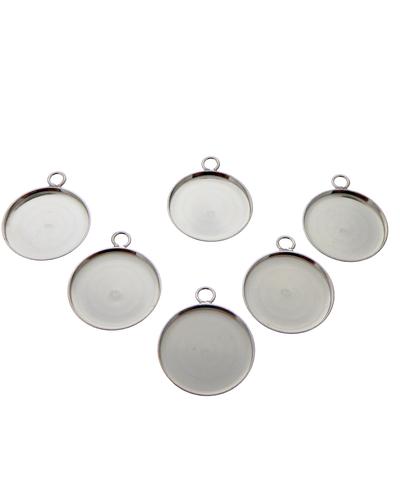 6 Stück 925 Sterling Silber Fassung Rohling 16 mm zur Herstellung von Anhängern |  | Artikelnummer: SAN29