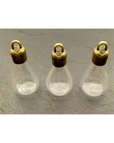 6 Sets 30mm Glasball  Hohlperlen mit Kappe bronze |  | Artikelnummer: GL07