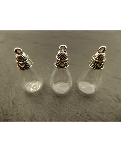 6 Sets 30mm Glasball  Hohlperlen Herz Kappe |  | Artikelnummer: GL05