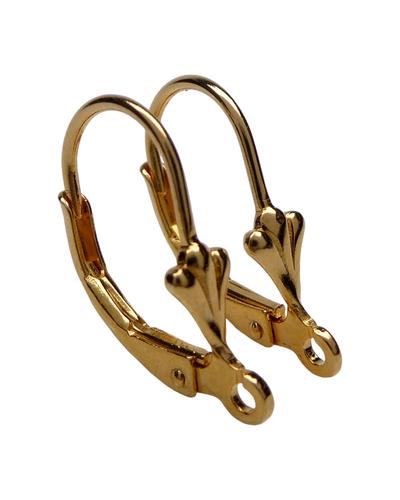 5 Paar 925 Sterling Silber vergoldet French Leaf Klapp Brisuren 17x10mm |  | Artikelnummer: AG117G