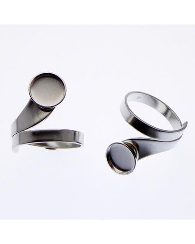 2 Stück 925 Sterling Silber Ring Rohling mit einer 8mm Fassung für Cabochons |  | Artikelnummer: SAN18