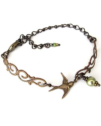 SCHWALBE ♥Armband | Jugendstil Armband aus Messing | Artikelnummer: 1020