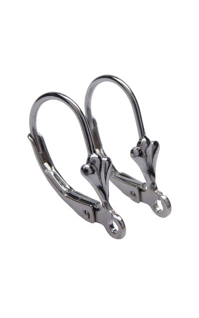 5 Paar 925 Sterling Silber rhodiniert French Leaf Klapp Brisuren 17x10mm |  | Artikelnummer: AG103