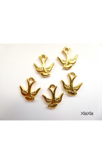20Stk. Anhänger Schwalbe goldfarben |  | Artikelnummer: 0855