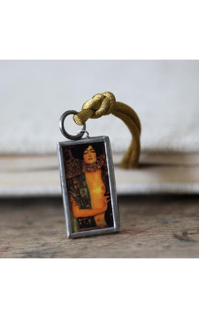 Lesezeichen /JUDITH/Glasanhänger Klimt Geschenkidee Jugendstil Akt |  | Artikelnummer: 0046