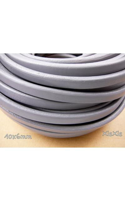 1m Regaliz Lederband 10x6mm grau |  | Artikelnummer: 54306915