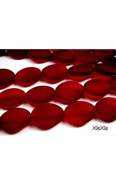 1 Strang  Meerglas Perlen oval rot |  | Artikelnummer: 868